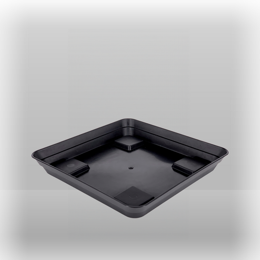 vierkant zwarte onderzetter 17cm