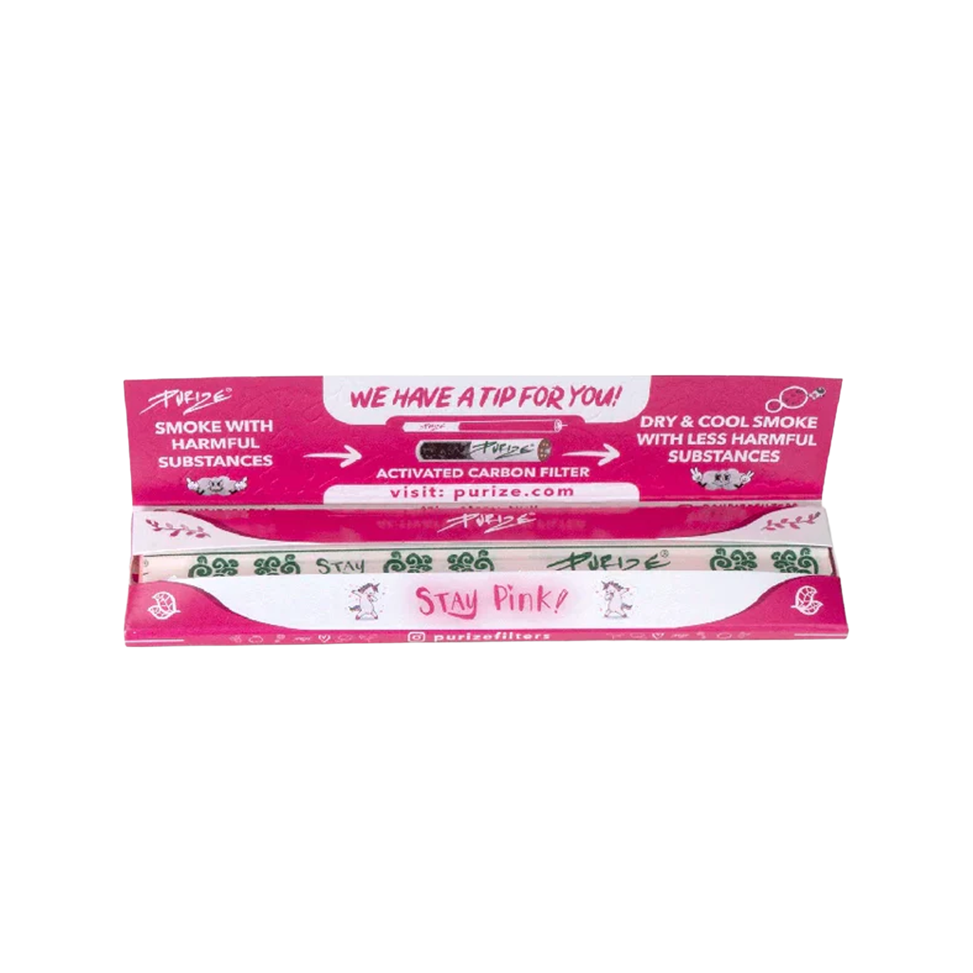 PURIZE® Longpapers King Size Slim Pink – Premium Rolling Papers