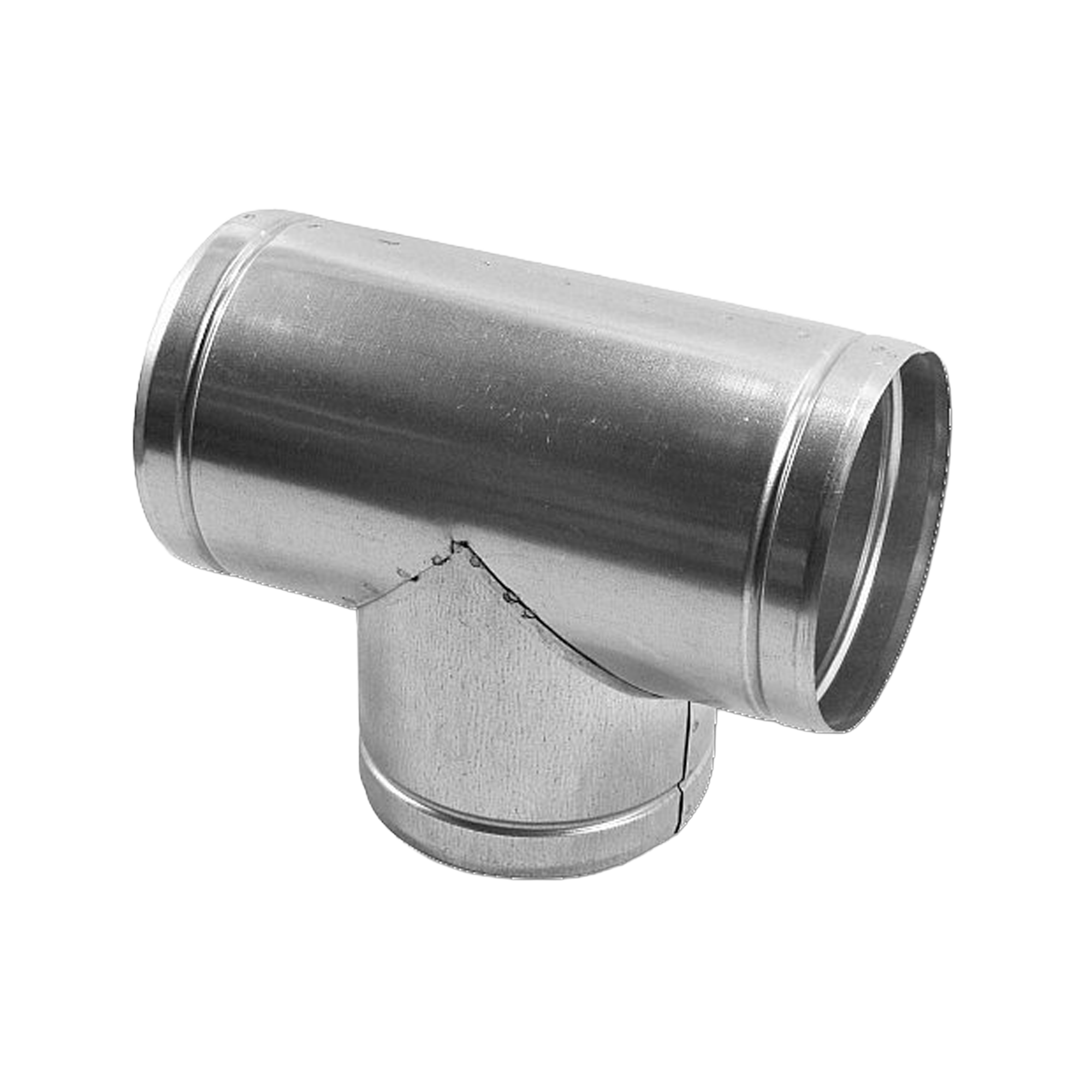 T-Stück aus Metall – Abzweig für runde Lüftungsrohre