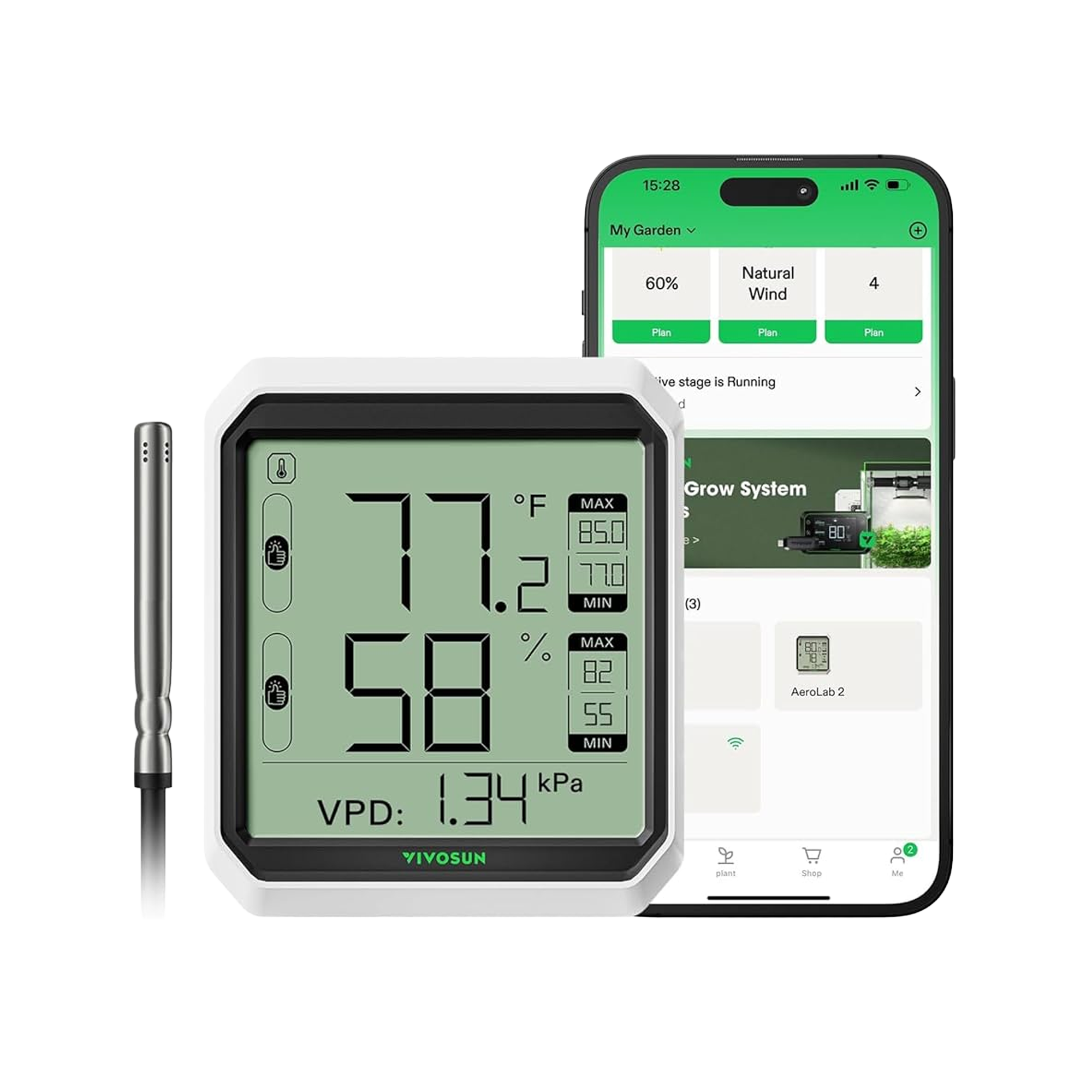 Vivosun AeroLab Hygrometer – Hygro-Sensor für Luftfeuchtigkeit